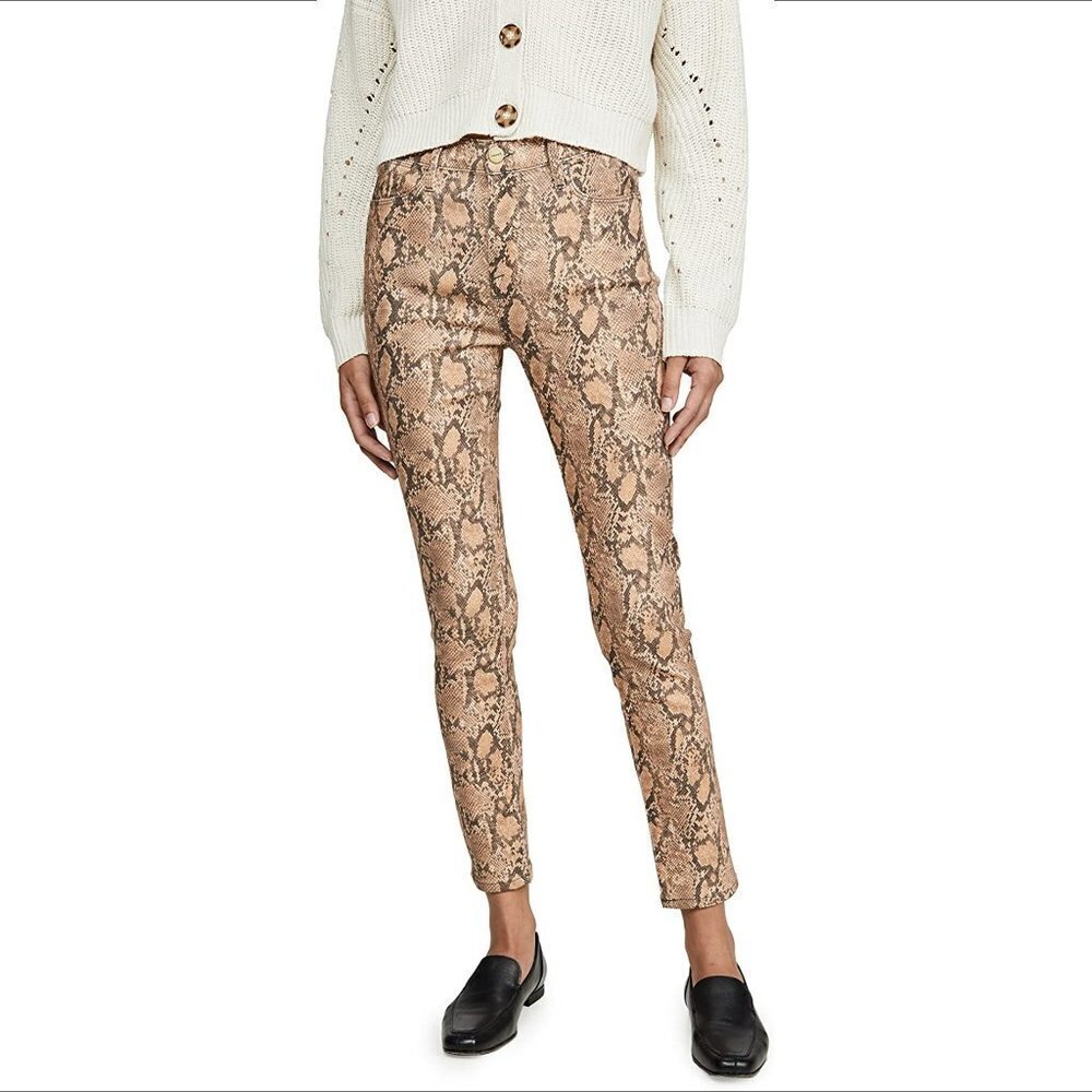 Frame Denim Snake Print Ankle Jeans